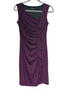 Enfocus Studio Y2K Purple Ruffle Cocktail Dress Ruched Size 10